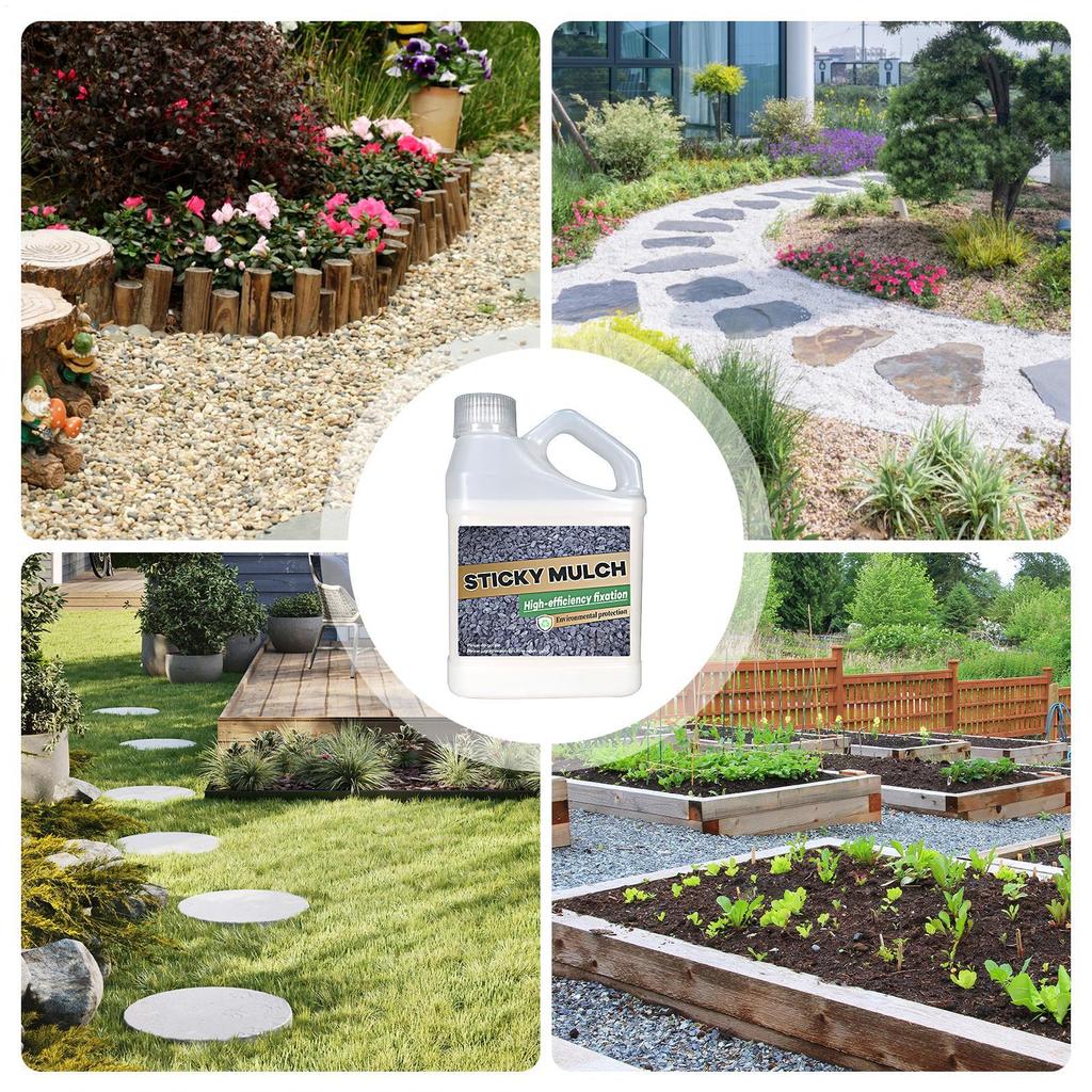 Stone Glue Quick-Dry Landscape Glue Binder Transparent Waterproof 500g Stabilizer for Outdoor Wood Chips Gardens Gravel Shells