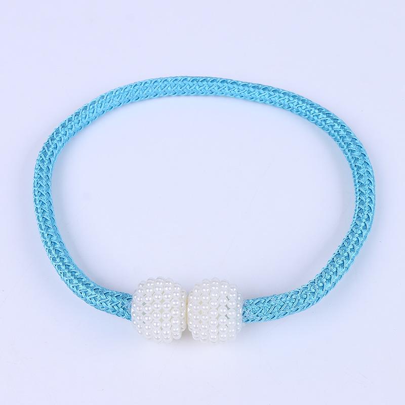 Маленькие магнитные подхваты для штор с жемчугом, без сверления, веревочные пряжки-ремни