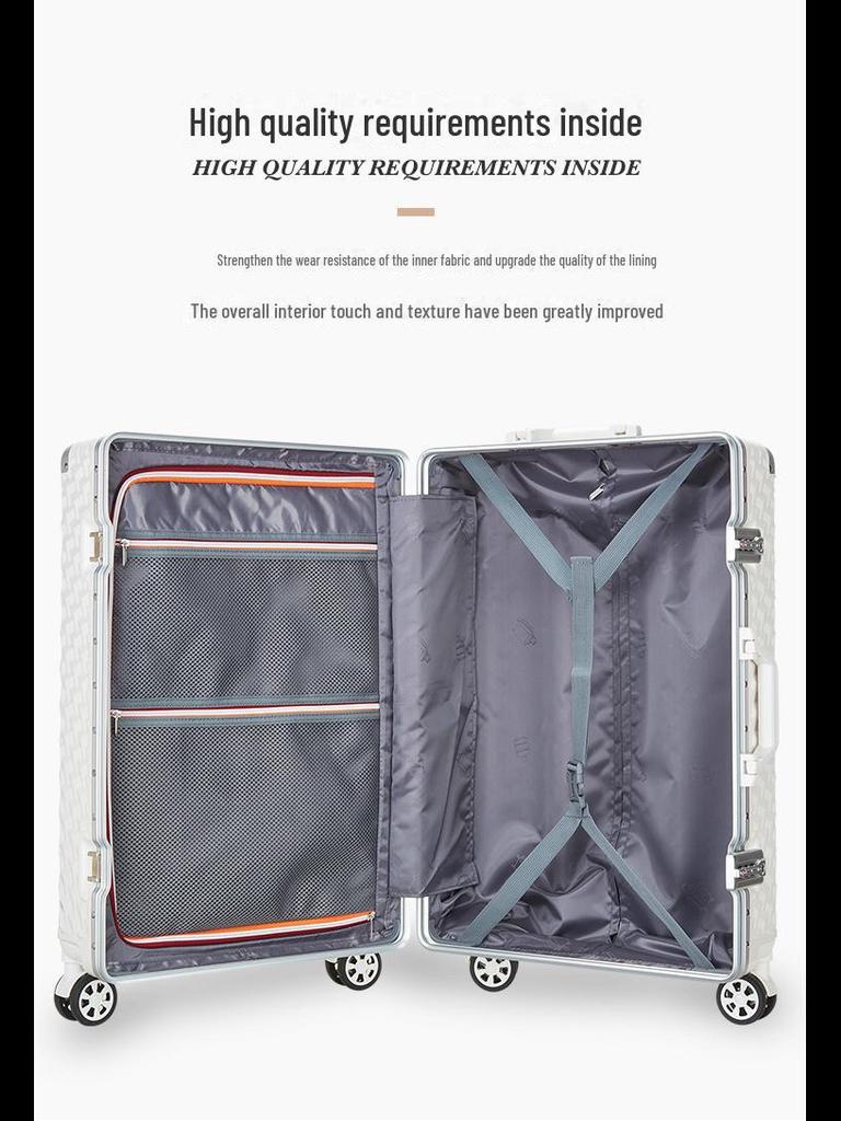 20-Inch Aluminum Frame Travel Suitcase - Stylish Password Box for Men & Women