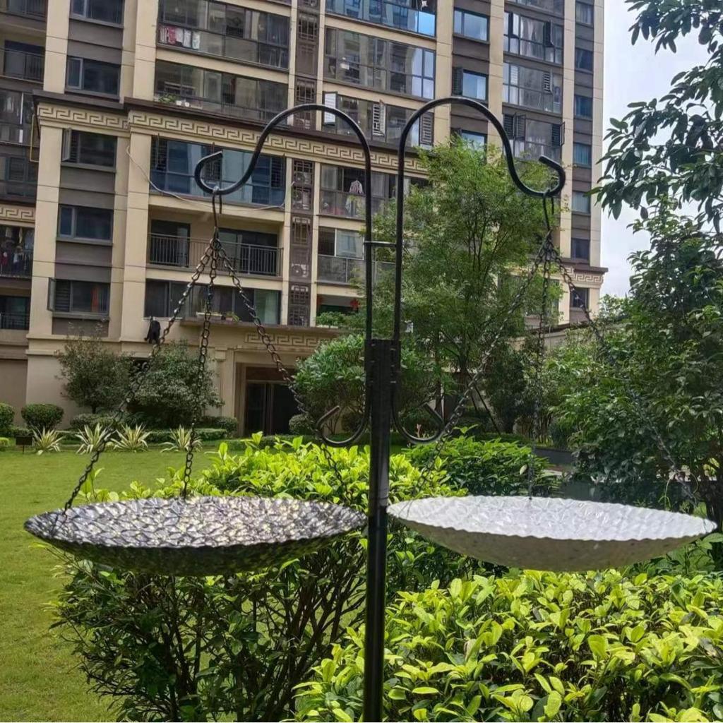 Garden Shepherd Hook: Double Hook Iron Art for Potted Plants and Decorative Lamps