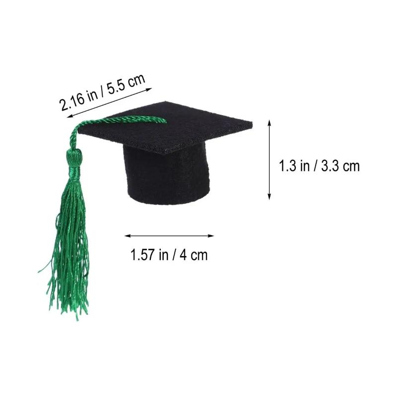 12 Pieces Mini Graduation Cap Class Of 2026 Mini Graduation Hats With Tassels Small Black Grad Cap Bottle Topper Decorations