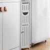 Bathroom Storage Cabinet Toilet Paper Holder Stand Floor Standing Moisture-Proof Cabinets Simple Narrow Seam Organizer Cupboard