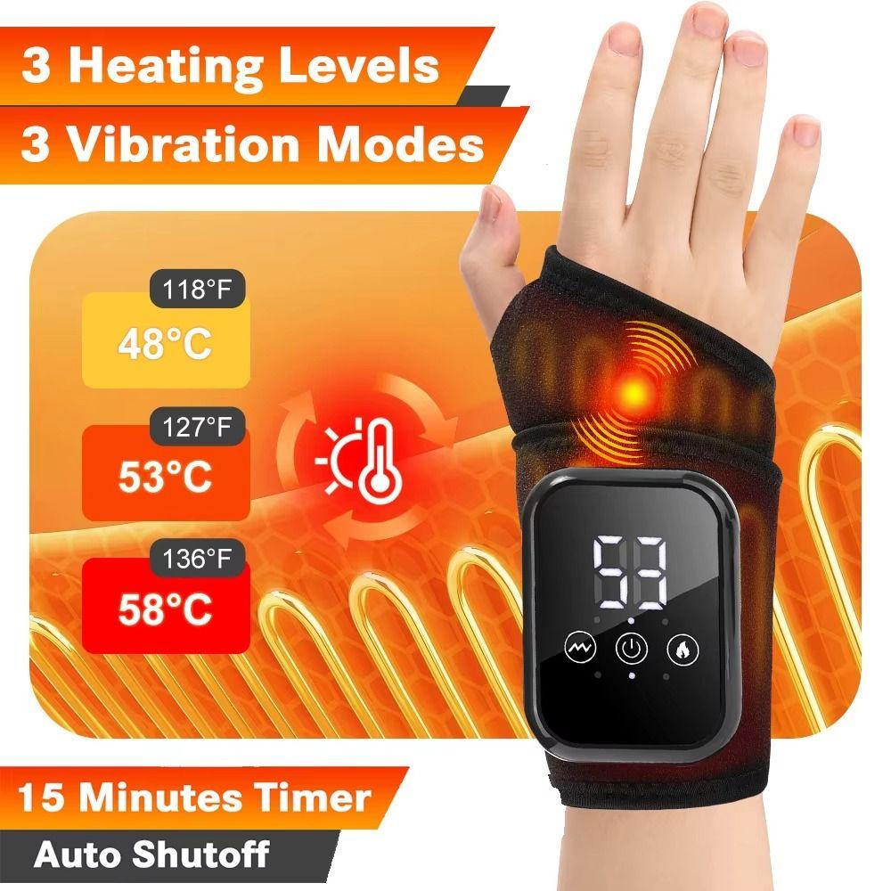Adjustable Hot Compress Wrist Brace Protective Wrist Support Belt  Electric Massage Tool