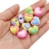 Creative Bracelet UV Dazzle DIY Jewelry Accessories Material Handmade Creative 3D Making Two Color Acrylic Love Heart 10pcs Loose Beads Earrings