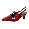 Baotou Sandals Spring and Summer New Pointed Toe Shallow Mouth Stiletto Patent Leather Temperament High Heels