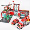 756pcs Fire Station Model Building Blocks Truck Helicopter Firefighter Bricks City Educational Toys For Children Gift