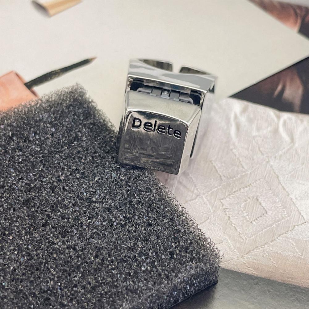 Креативные металлические кольца «Удалить все», декомпрессионные регулируемые кольца-заявления, ювелирные изделия, уникальные кольца с отверстиями для вентиляции, кольца для клавиатуры