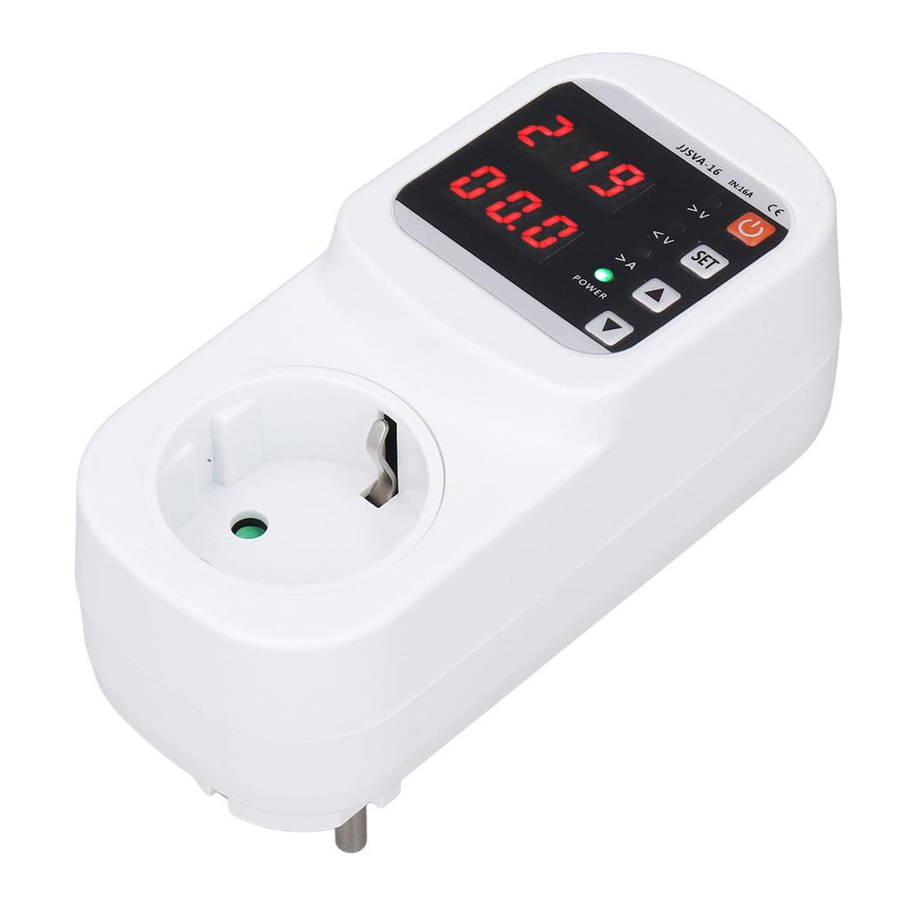 Защитная розетка от перенапряжения и тока 16А 140?210 В 230?Регулируемый сетевой фильтр-разрядник 300 В со светодиодом