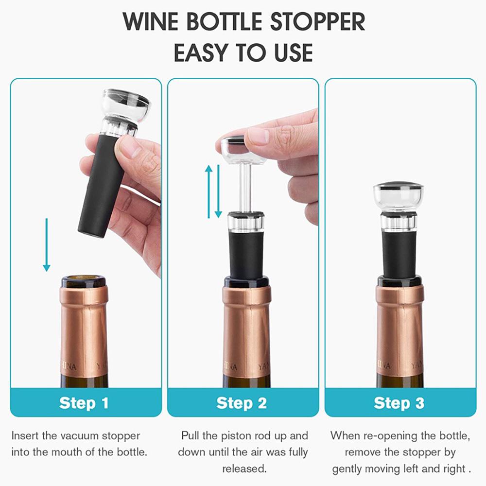 Вакуумная пробка для вина, пробки для винных бутылок со встроенным вакуумным насосом, силиконовые колпачки для герметизации винных бутылок, пробки для удаления воздуха Wine Saver