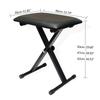 AKOZLIN Складной стул для фортепиано в форме буквы X, скамейка для клавиатуры с 3 уровнями регулировки высоты, стул для фортепиано, стул для клавиатуры, скамейка для клавиатуры, черный, ширина 40 x