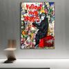Follow Your Dreams Graffiti Art Posters and Prints Banksy Monkey Street Art Pictures Modern Fashion Canvas Paintings For Living Room