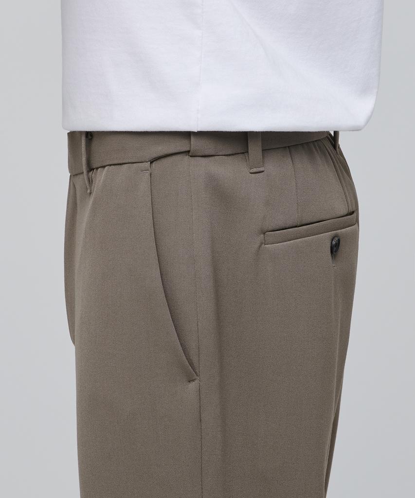 MUSINSA STANDARD Semi Bootcut Hidden Elastic Waist Slacks [Dusty Beige]