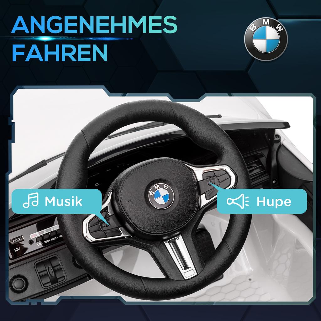 Электрический автомобиль-каталка BMW M4 для детей, со звуком и светом, 3-5 км/ч, Пульт дистанционного управления, Возраст 3-5 лет, Белый