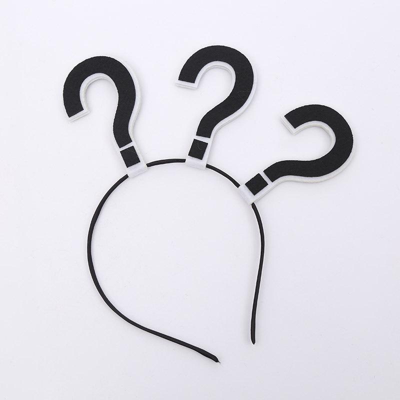 Креативная повязка на голову для фестиваля мультфильмов: Забавный дизайн вопроса и восклицательного знака