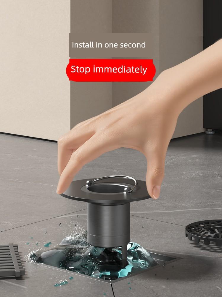 Floor Drain Backflow Prevention Valve, Anti-Odor, Anti-Insect, All-Copper, Kitchen and Bathroom Anti-Backflow, Large Diameter Floor Drain Core