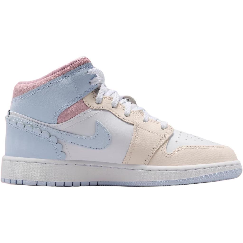 Air Jordan 1 Mid SE Grade School 'Half Blue' (Unisex) Half Blue / Pale Ivory / White / Half Blue Kids' Basketball Shoes IB7057 403