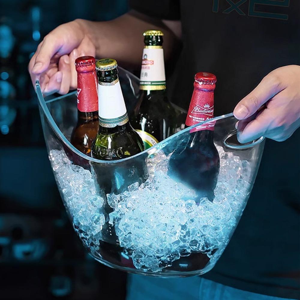 Anti-fall Transparent Ice Bucket 4/8/12L Champagne Bottles Ice Cooler Wine Chilling Bucket Gift