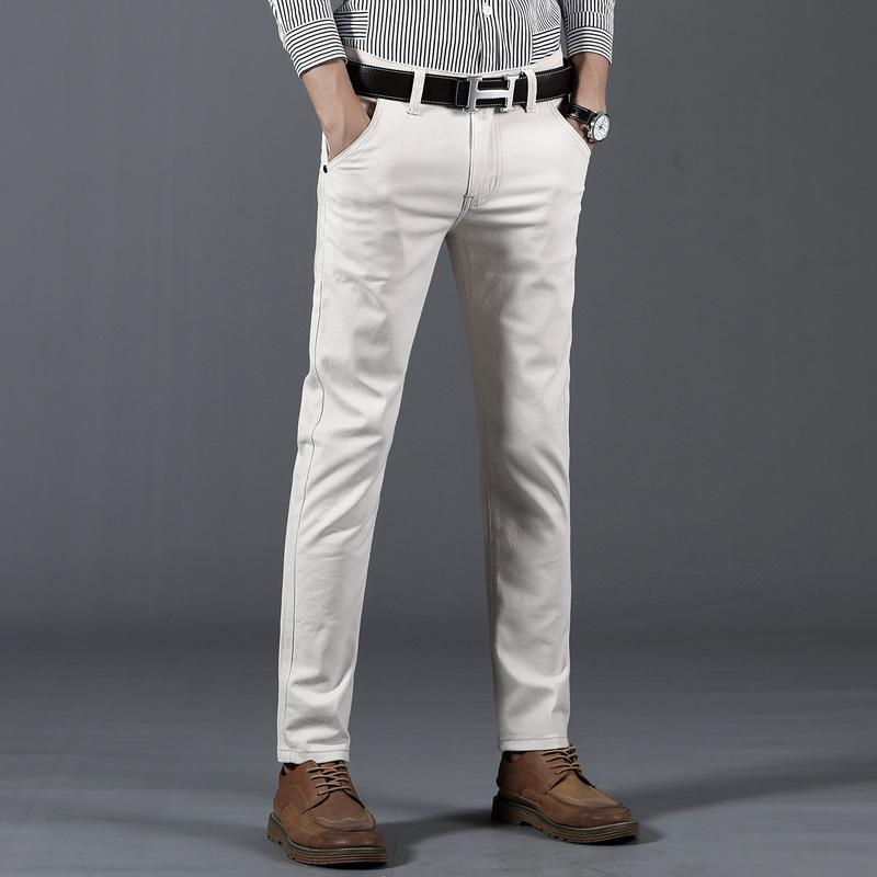 Classic 6 Color Casual Pants Men Spring Autumn New Business Fashion Comfortable Stretch Cotton Elastic Straigh Jeans Trousers