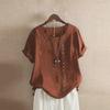 Summer 2025 Women's Loose Casual Cotton-Linen Short-Sleeve Shirt