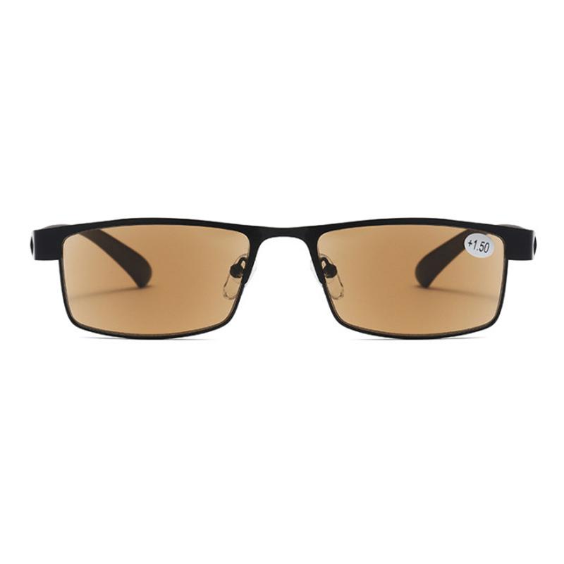 Металлическая читальная оправа Цветок мая для мужчин и женщин Коричневые линзы Солнцезащитные очки для чтения Стильные Легкие Прочные