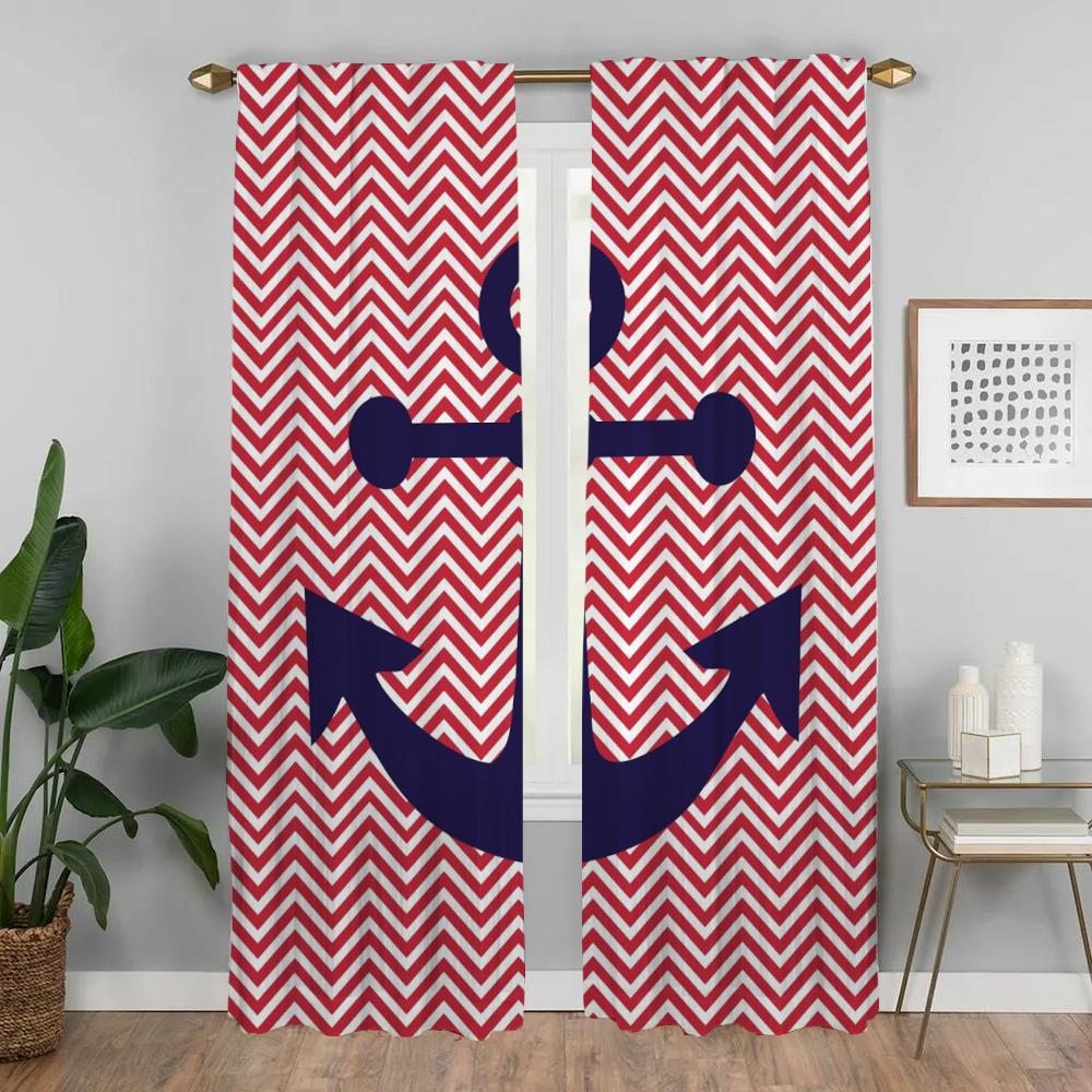 Кухонные шторы Детская комната Якорь Шторы для гостиной Шторы от комаров Шторы для камеры Украшения на Хэллоуин Раздел