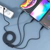 2025 New Fashion Emblem Three-in-one Car Superstrong Fast Charging Data Cable For Kia Rio Ceed Sportage Cerato Soul Sorento K2 K5 Flip Car Accessories
