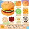 Montessori Toys Wooden Burger Stacking Toys for Toddler Educational Fine Motor Skills Foods Preschool Learning Blocks Gifts Boy