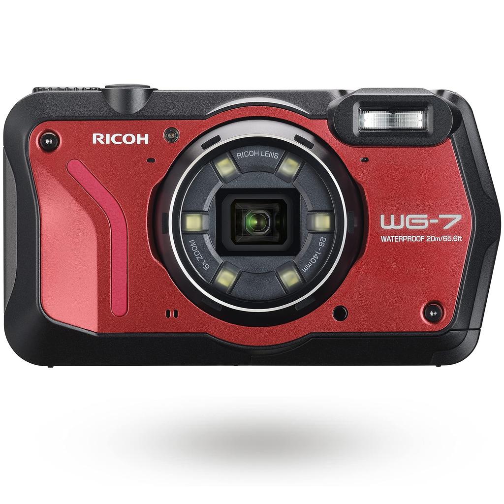 RICOH Red Authentic Outdoor Camera 20m 20 Million Pixels Wide 5x Optical with 6 Ring In Construction and Sites Equipped with with Web Camera 3110 WG-7