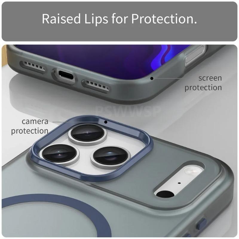 Роскошный магнитный беспроводной чехол для Magsafe для iPhone 17 Air 16 15 14 13 12 11 Pro Max Plus Ударопрочный матовый бампер