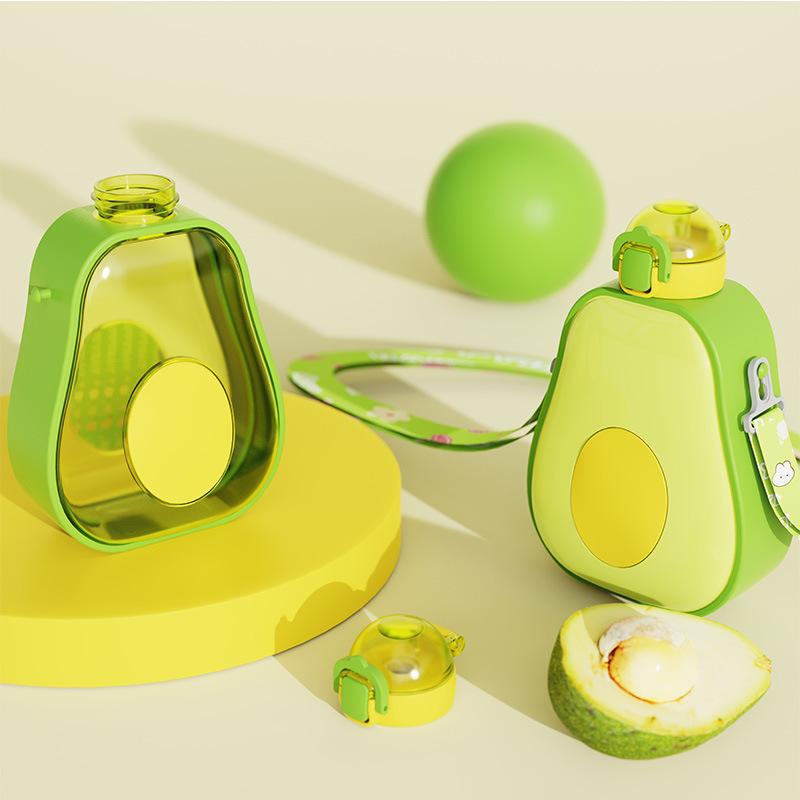 600 мл креативная бутылка для воды с трубочкой милый авокадо пластиковый детский стаканчик для воды портативный для спорта на открытом воздухе дорожный напиток Drinkis
