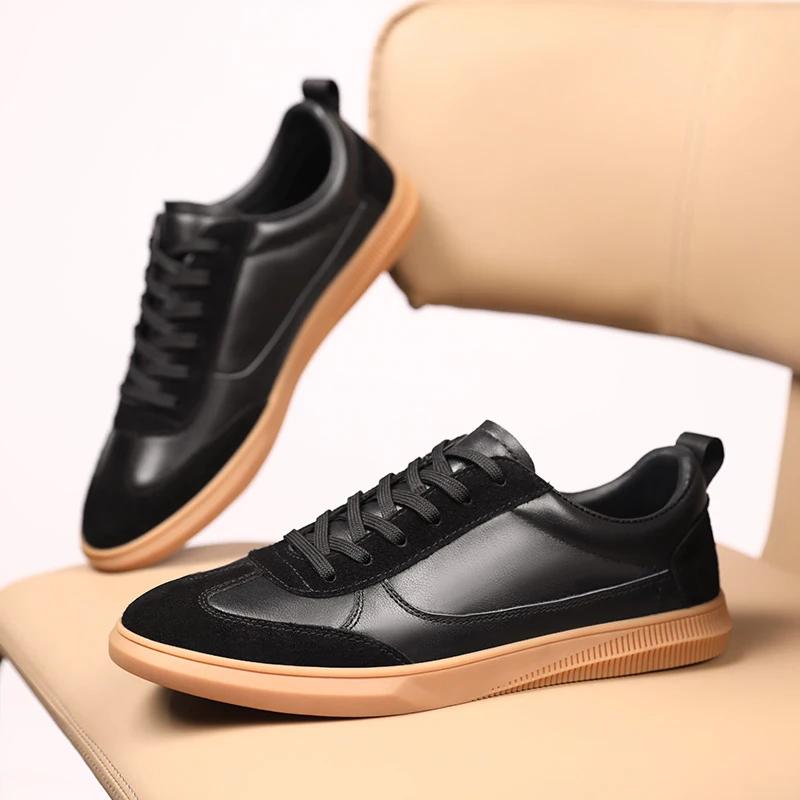 Luxury Brand Men's Casual Sneakers Genuine Leather Vulcanized Shoes Comforthable Male Tenis Masculino Outdoor Mens Casual Shoes