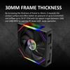 GAMDIAS 120mm ARGB PC Computer Case Fan Cabless Daisy Chain Replaceable Fan Blades Reverse Air Volume 30mm Thickness Infinity Mirror No Controller