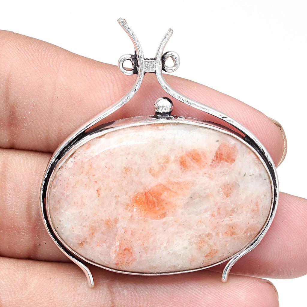 Sunstone Gemstone Mother's Day Ethnic Handmade Silver Jewelry Necklace 20 In