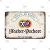 Винтажная жестяная вывеска Paulaner Beer (Германия) для декора бара, кафе, мужской комнаты