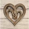 Heart Holding Hands Wall Decor Decorative Art Sculpture - Faux Wood Finish - Forever Love