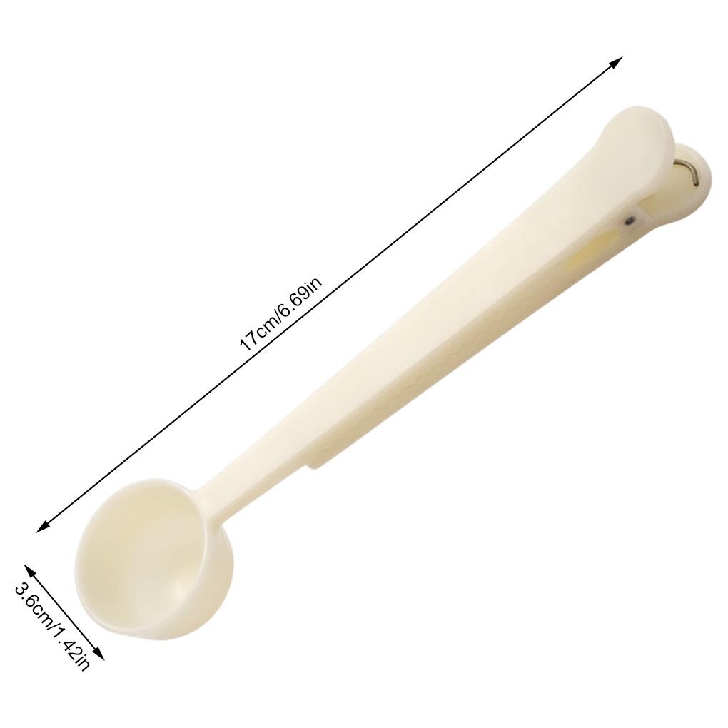 Упаковка из 4 кофейных ложек с зажимом, портативная с длинной ручкой, мерные ложки, герметичные пакеты, ложки, канцелярские принадлежности для чая, сухого молока