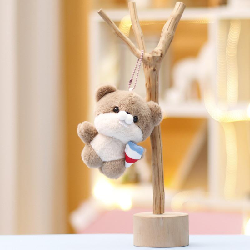 Rabbit Panda Keychain Cute Cartoon Girl Backpack Decorative Pendant Plush Doll