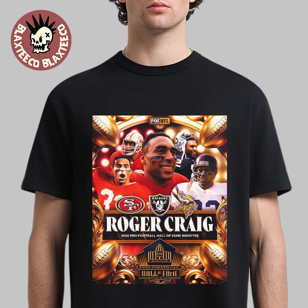 Футболка с принтом Roger Craig NFL 2026 Член Зала Славы Профессионального Футбола Essentials