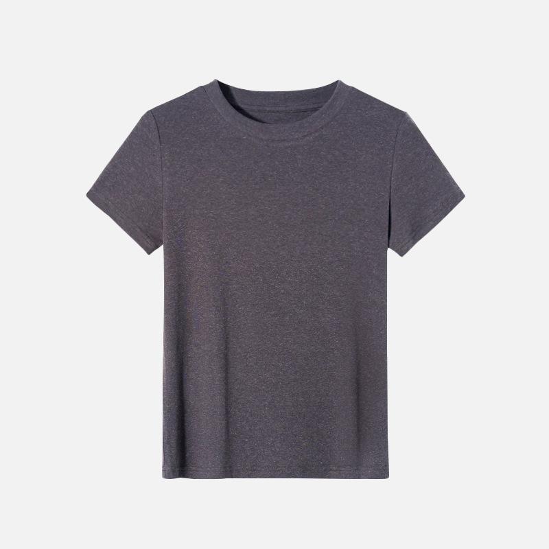 Женская новая летняя тонкая эластичная однотонная блузка Lycel Tencel