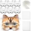Маска Кошки Лисы с Мехом Сетками для Глаз Наклейкой с Самоцветом, Маска для Раскрашивания для Терианов, Набор для Животной Маски для Рукоделия, Костюмная Маска