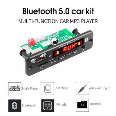 2*20 Вт стерео Bluetooth 5.0 MP3-плеер декодер плата 12 В 40 Вт усилитель автомобильный FM-радио модуль громкой связи TF USB AUX WMA рекордеры