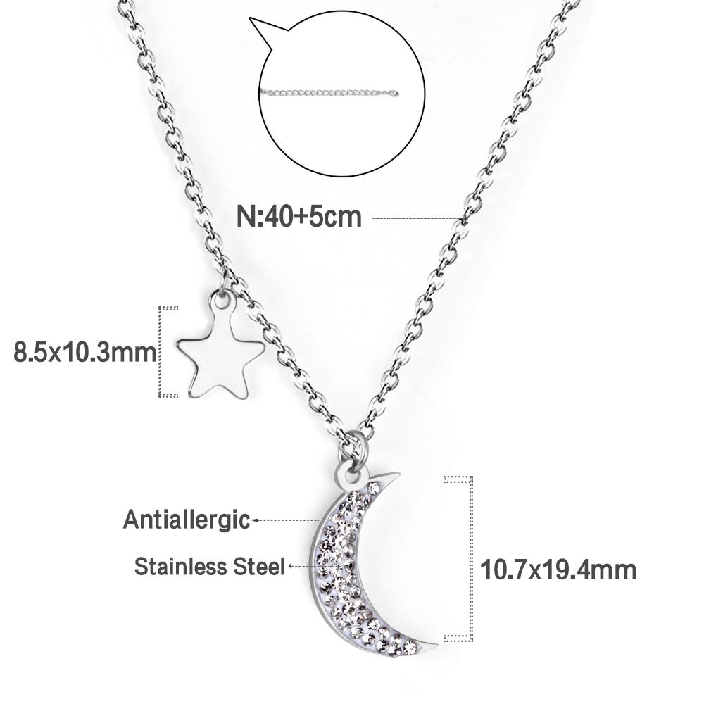 LUXUKISSKIDS сердце звезда луна кулон ожерелья крошечные подвески колье из нержавеющей стали для женщин/девочек свитер Y2K ювелирные изделия в стиле бохо ожерелья