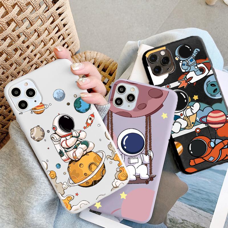 Прекрасный мягкий чехол Astronaut для Samsung Galaxy S22 S21 S20 FE Note 20 Ultra 9 8 10 Lite S8 S9 S10 Plus S10e M52 M31 M32 M13 Shell