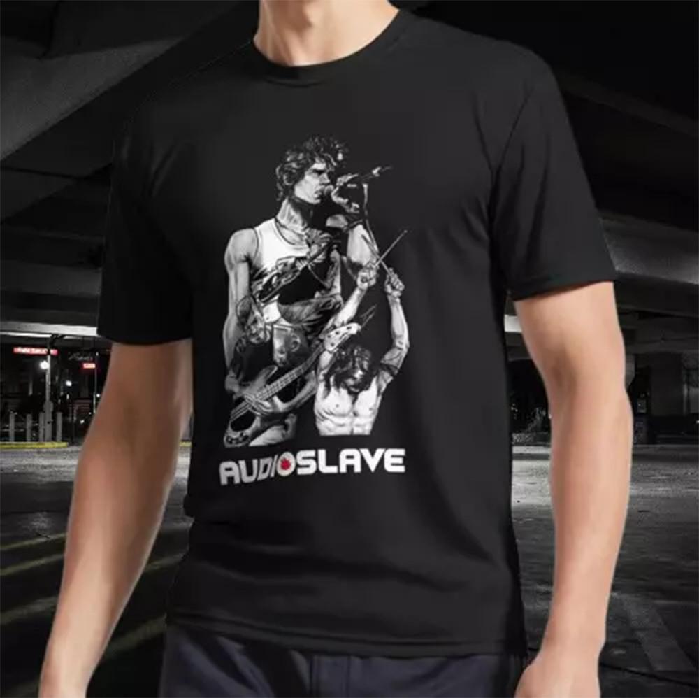 Hot Audioslave band logo T Shirt Black Mens Size S5XL Cotton 24COS4 Unisex T-Shirt