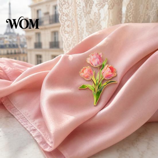 Bright Color Enamel Pin Brooch Pin, Flower Design with Smooth Edges, Lightweight Zinc Alloy Badge for Jackets Scarves Bags Gift