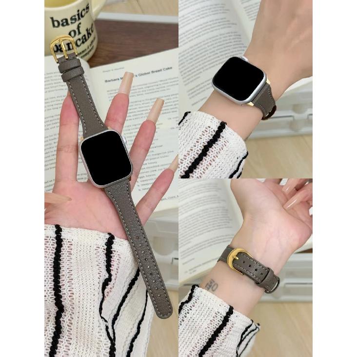 New Leather Loop For Apple Watch Band Slim Women Correa 38mm 40mm 41mm 42mm 44mm 45mm 46mm 49mm For IWatch Strap