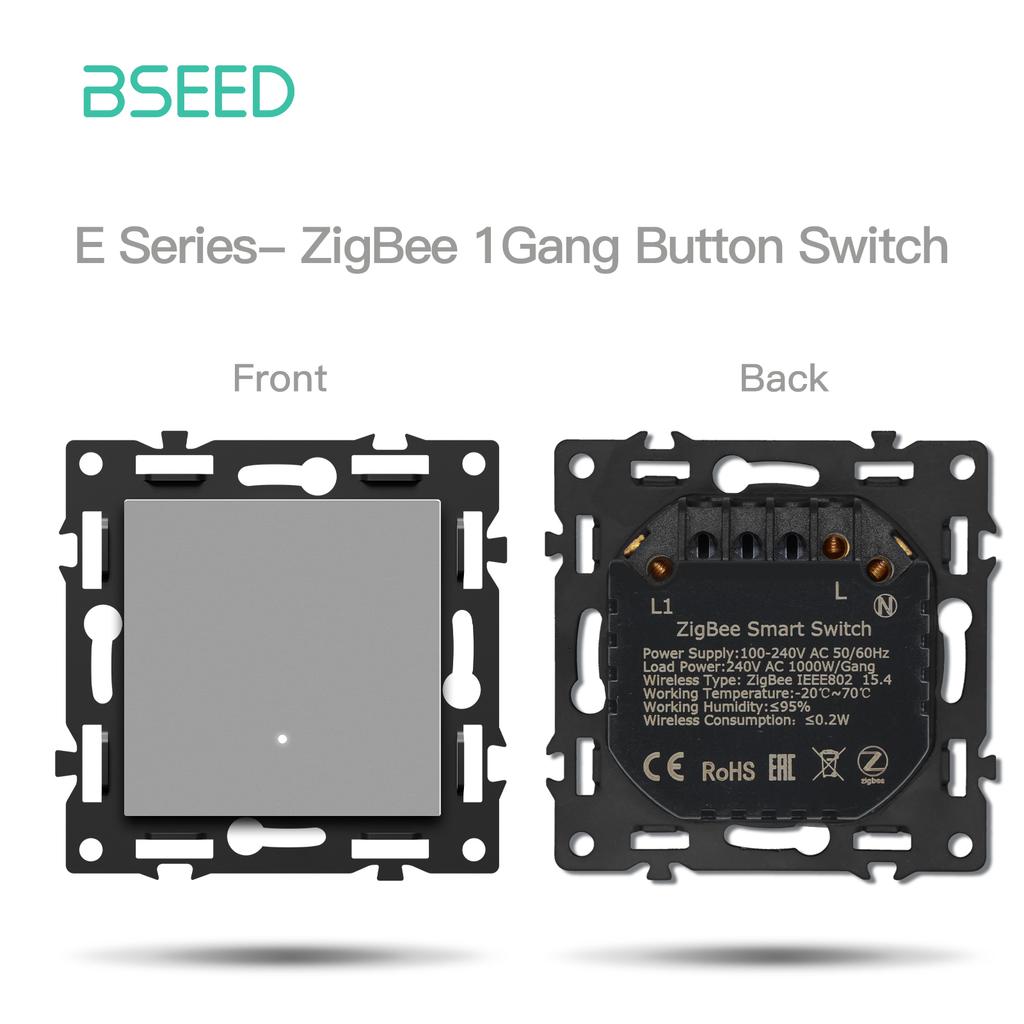 BSEED Zigbee Умные выключатели света Настенные Кнопочные Диммеры EU/FR Розетки USB Type-c DIY Модули Только Пластиковые Рамки