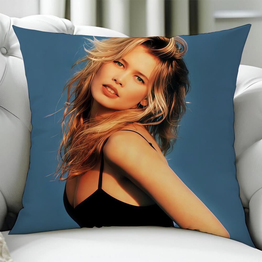 Model CClaudia Schiffer cushion cover Birthday Anniversary Gifts Double Sided Printed Zipper Cushion Cover Soft Skin Bedding