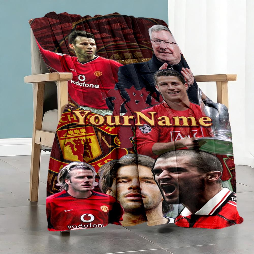 Manchester Personalized Name Blanket Cozy Personalized Blanket Soft & Cozy for Bedding Bed Office Chair Chair for All Occasions