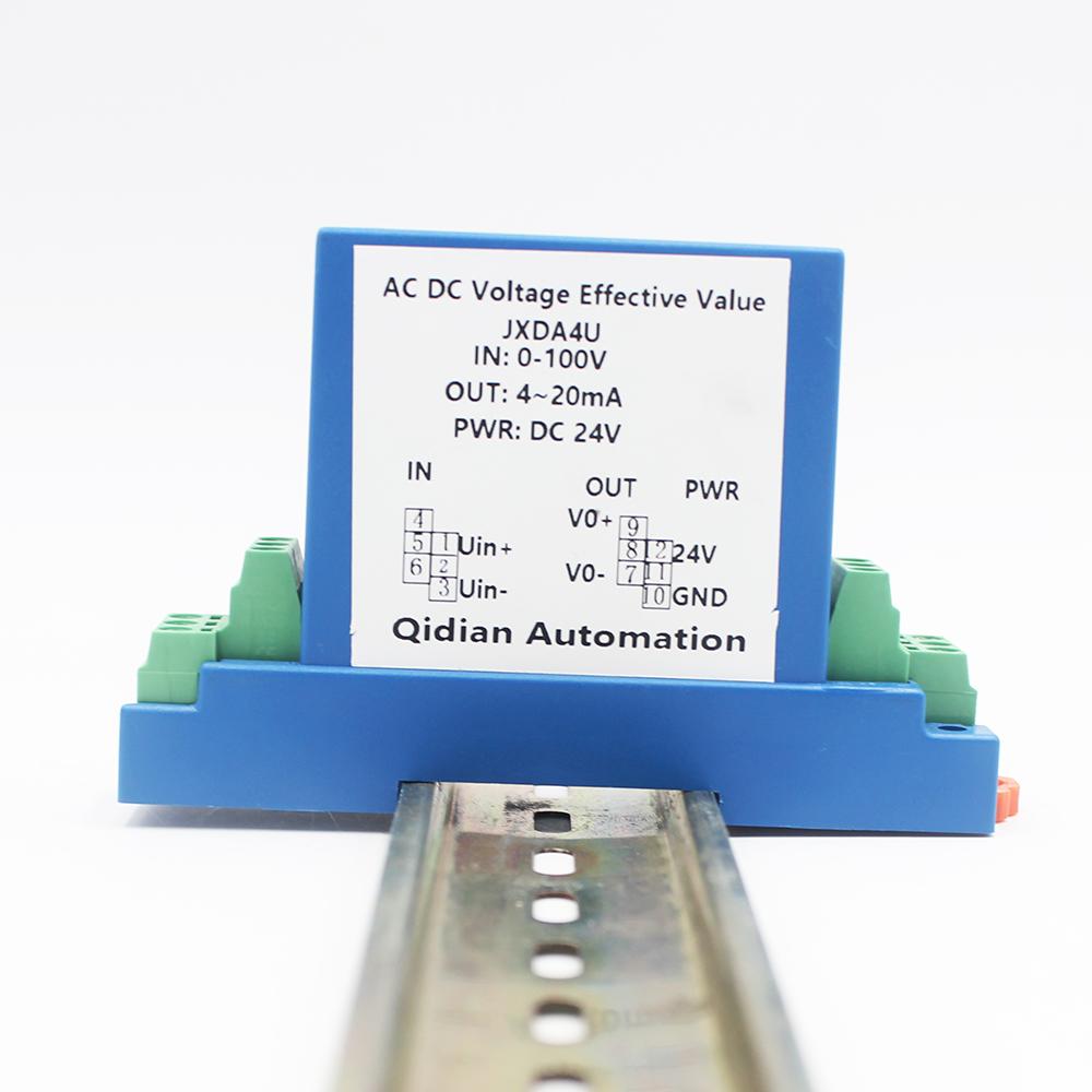 DC Voltage Transducer 4-20mA rs485 Converter DC 0-10V/50V/100V/300V/500V/1000V input DC12V 24V Power Analog Signal